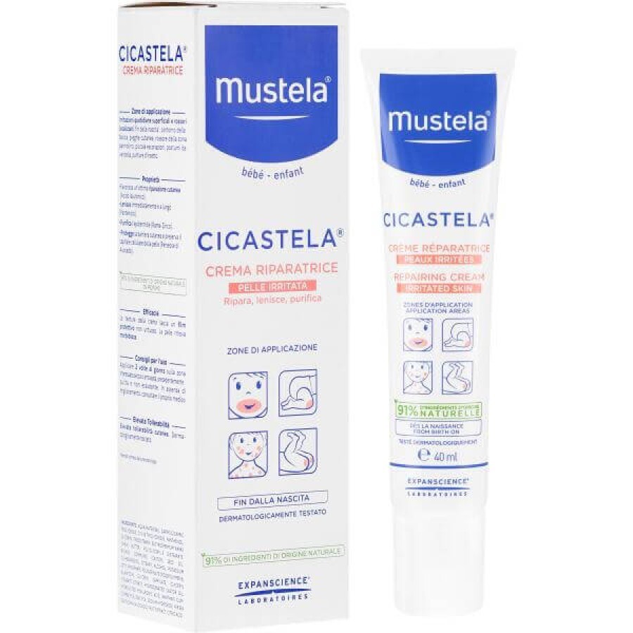 Дитячий крем Mustela Cicastela Repairing Cream Irritated Skin, відновлювальний, проти подразнень, 40 мл: ціни та характеристики