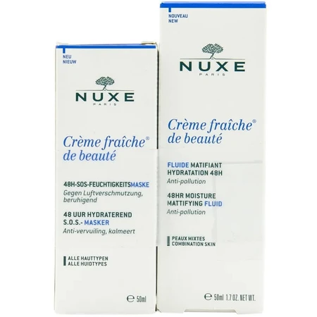 Набір Nuxe Creme Fraiche Флюїд матуючий, 50 мл та Маска SOS, 50 мл: ціни та характеристики