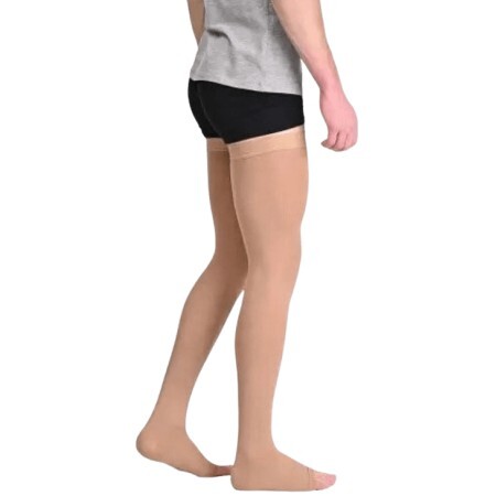 Чулки мужские Soloventex Comfort с открытым носком 2 класс компрессии, размер L, бежевый