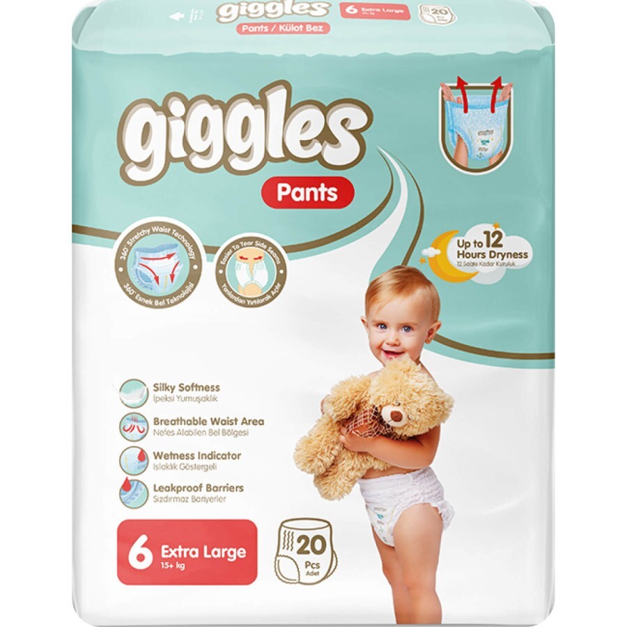 Подгузники-трусики для детей GIGGLES (Гигглс) Extra Large XL от 15+ кг 20 шт: цены и характеристики