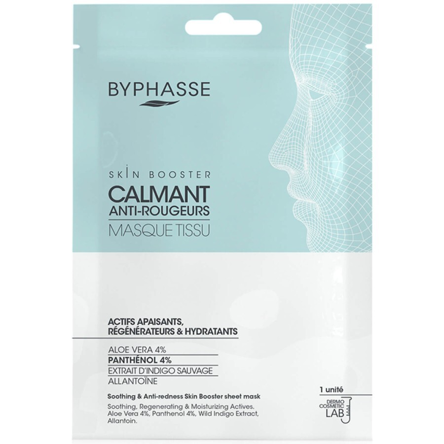 Маска-бустер для обличчя BYPHASSE (Біфаз) тканинна заспокійлива проти почервонінь шкіри 18 мл: ціни та характеристики