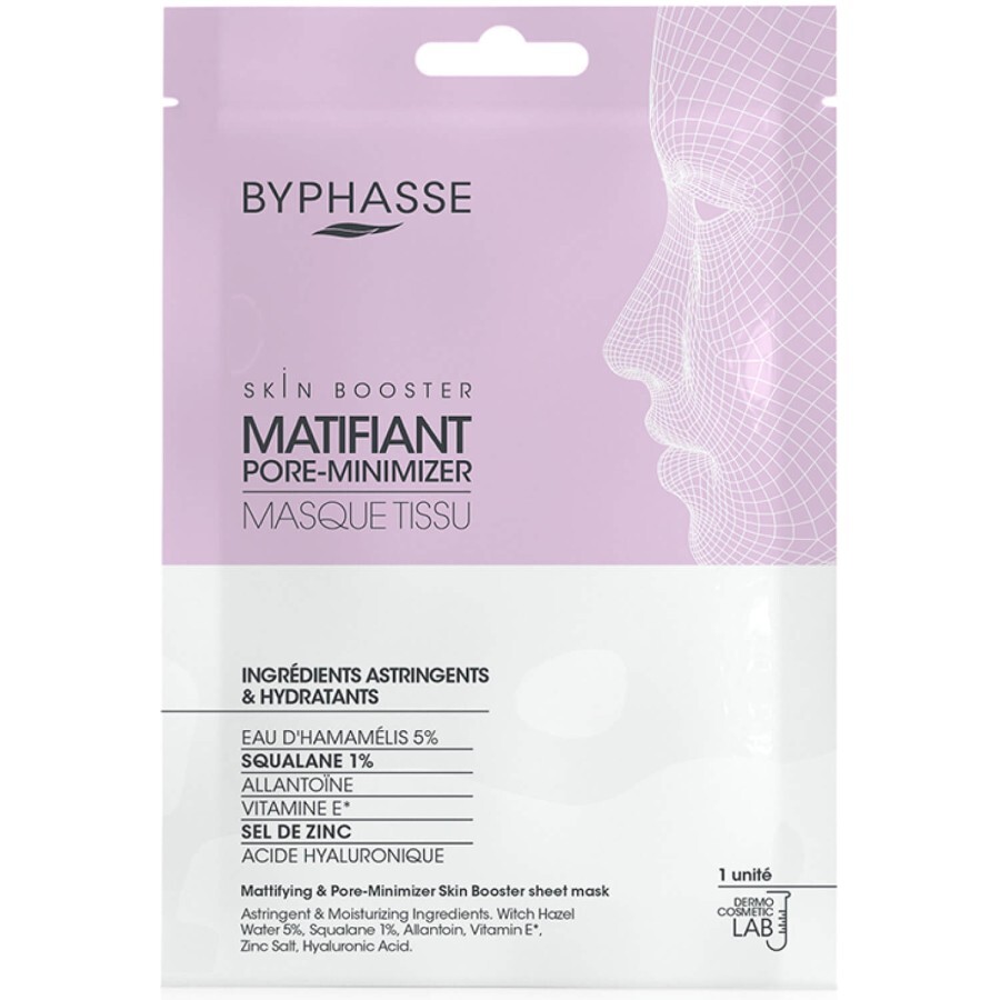 Маска-бустер для обличчя BYPHASSE (Біфаз) тканинна для звуження пор матуюча 18 мл: ціни та характеристики