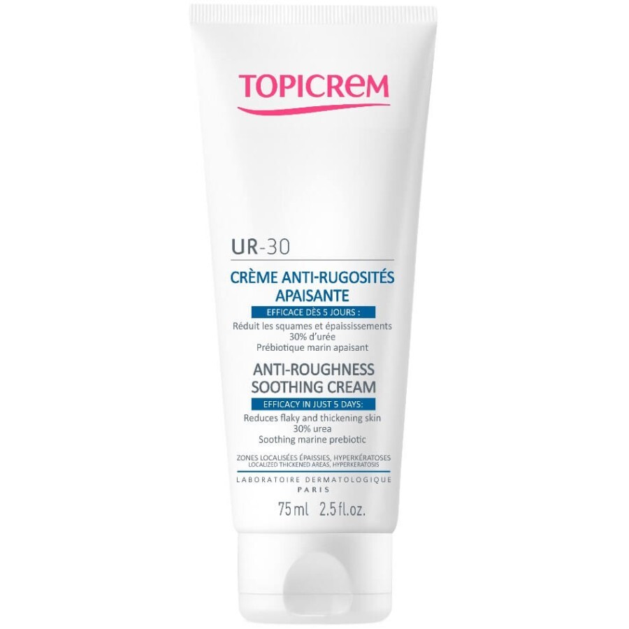 Крем Topicrem UR30 Anti-Roughness Soothing Cream для вирівнювання загрубілих недоліків шкіри, 75 мл: ціни та характеристики