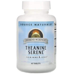 Теанін, спокій, Theanine Serene, Source Naturals, 60 табл.