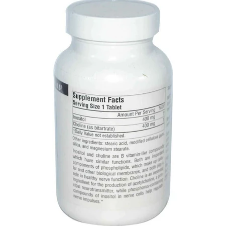 Холін і Інозитол, Inositol Choline, Source Naturals, 800 мг, 100 таб.: ціни та характеристики