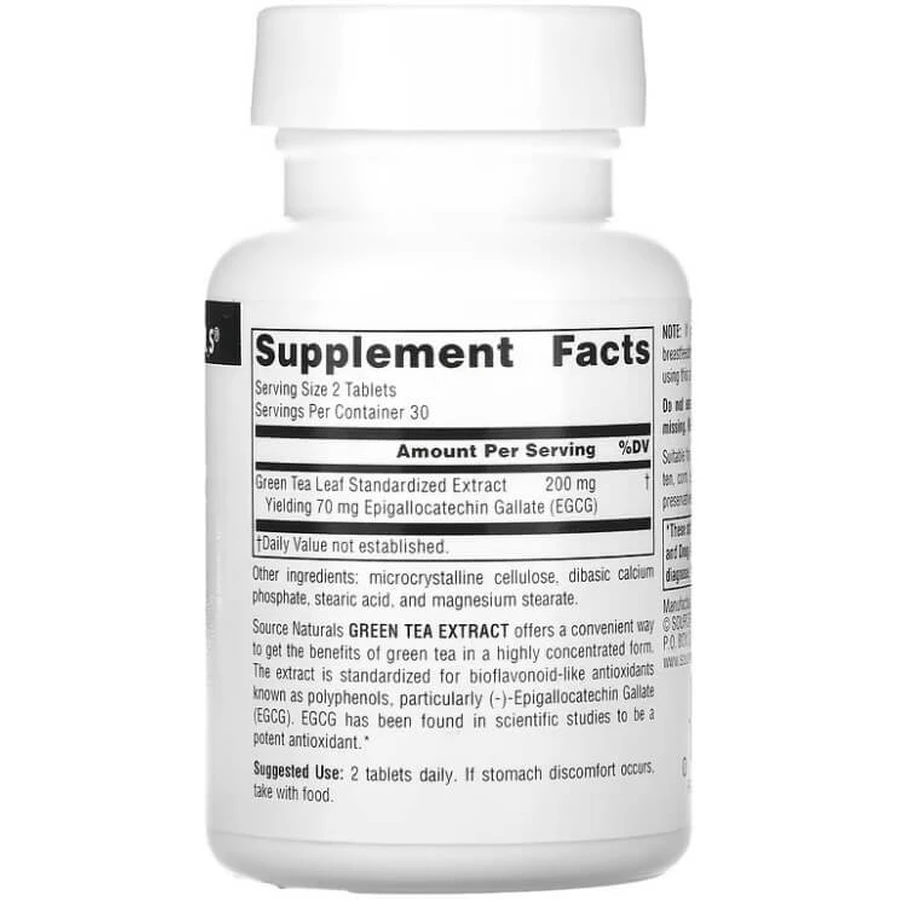 Зелений чай екстракт (Green Tea Extract), Source Naturals, 60 таб.: ціни та характеристики