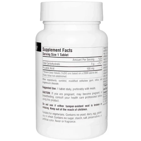 R ліпоєва кислота, R-Lipoic Acid, Source Naturals, 100 мг, 60 таб.: ціни та характеристики