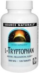 Триптофан, L-Tryptophan, Source Naturals, 500 мг, 120 таблеток