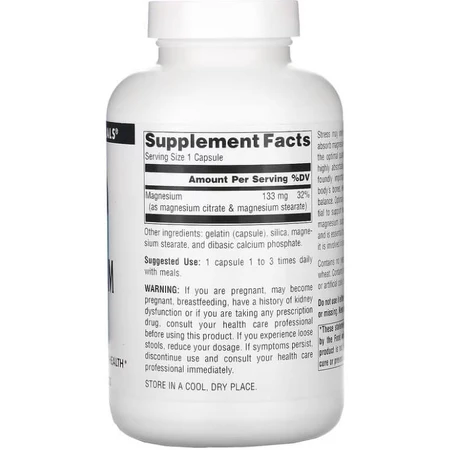 Цитрат магния, Source Naturals, 133 мг, 180 капсул: цены и характеристики