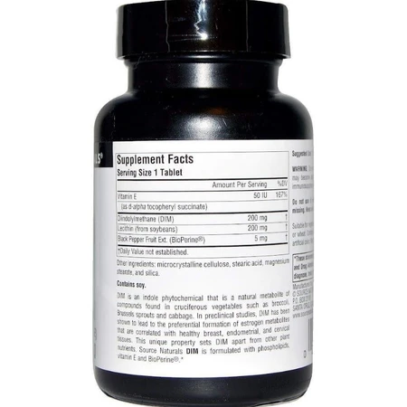 Диіндолілметан, DIM, Source Naturals, 200 мг, 60 таб.: ціни та характеристики