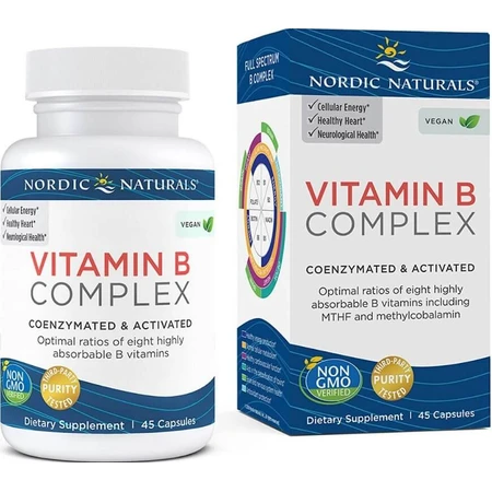 Комплекс вітамінів групи В, Vitamin B Complex, Nordic Naturals, 45 гелевих капсул: ціни та характеристики