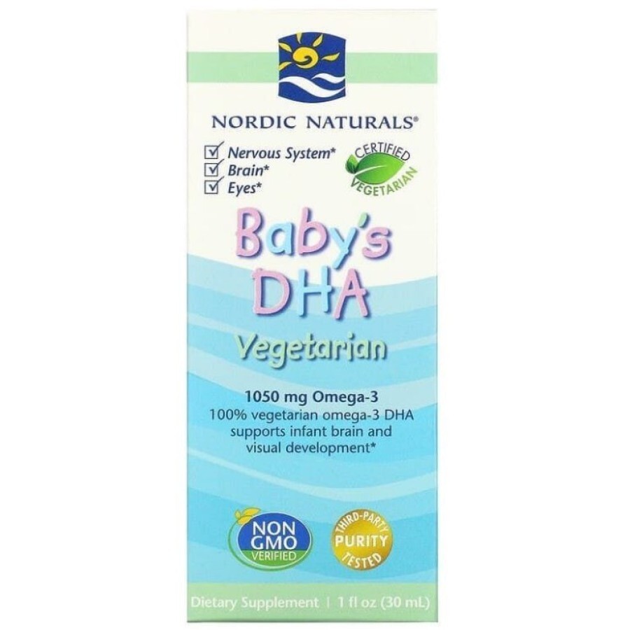 Риб'ячий жир для дітей, Babys DHA, Nordic Naturals, вегетаріанський, 30 мл.: ціни та характеристики