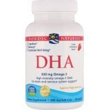 Риб'ячий жир екстра (полуниця), DHA, Nordic Naturals, 500 мг, 90 капсул