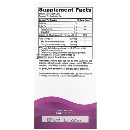 Рыбий жир для беременных, Nordic Naturals, 180 капсул: цены и характеристики