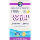 Омега 3 6 9 (лимон), Complete Omega, Nordic Naturals, 1000 мг, 60 капсул