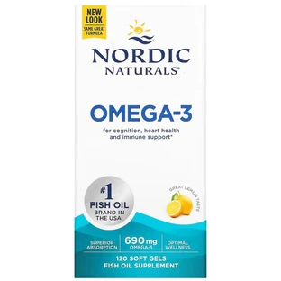 Очищений риб'ячий жир, Omega-3, Nordic Naturals, лимон, 690 мг, 120 капсул