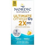 Риб'ячий жир з вітаміном Д3, Ultimate Omega 2X, Nordic Naturals, лимон, 60 гелевих міні капсул