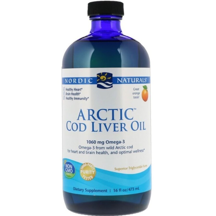 Риб'ячий жир з печінки тріски (апельсин), Cod Liver Oil, Nordic Naturals, арктичний, 473 мл.: ціни та характеристики
