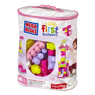Конструктор Mega Bloks розовый в мешке 80 деталей
