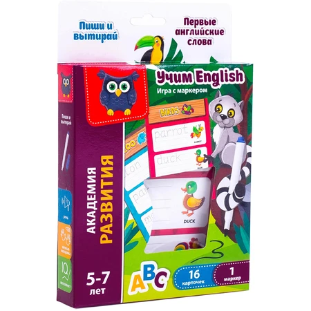 Обучающий набор Vladi Toys Игра с маркером Пиши и вытирай. Первые английские слова: цены и характеристики