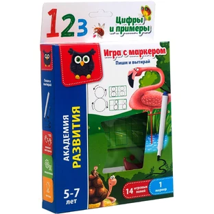 Обучающий набор Vladi Toys Игра с маркером "Пиши и вытирай. Цифры и примеры"