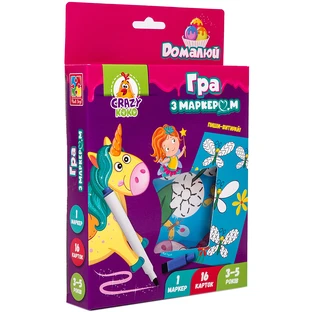Навчальний набір Vladi Toys Гра з маркером Пиши та витирай Єдинороги (укр)