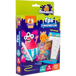 Обучающий набор Vladi Toys Игра с маркером Пиши и вытирай Монстрики (укр)