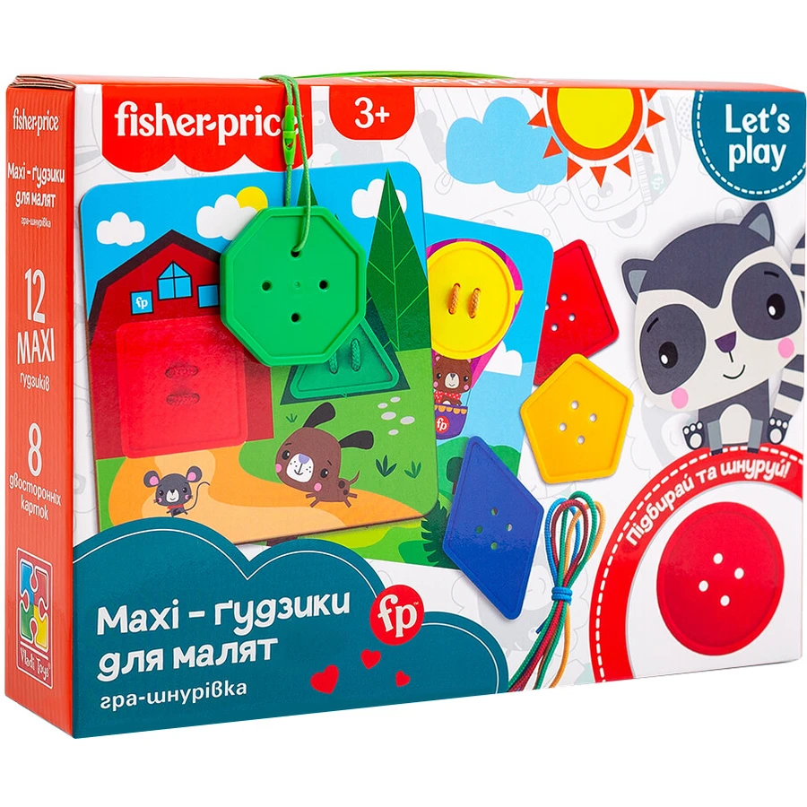 Развивающая игрушка Игра-шнуровка Fisher Price Maxi-пуговицы (укр): цены и характеристики