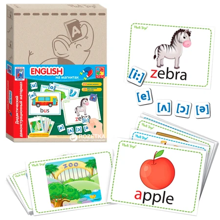 Навчальний набір Vladi Toys Дидактичний матеріал з магнітами English: ціни та характеристики
