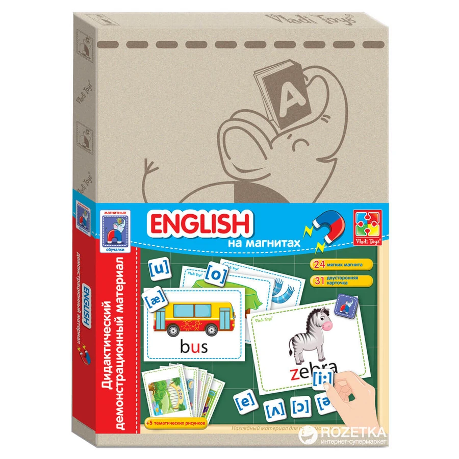 Навчальний набір Vladi Toys Дидактичний матеріал з магнітами English: ціни та характеристики