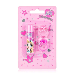 Набір для дівчат Щасливі моменти (бальзам для губ, 2 колечка), Honey Bunny Miss