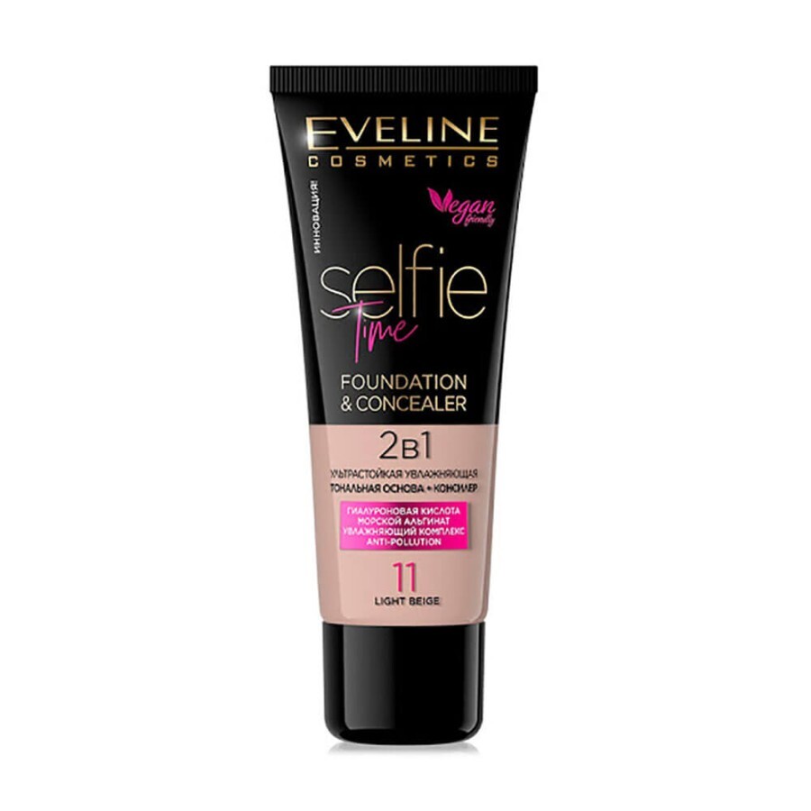 Тональна основа + консилер 2 в 1 Selfie Time 11 Eveline Cosmetics: ціни та характеристики