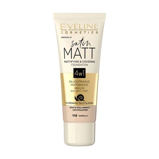 Тональный крем матирующий Satin Matt Mattifying 102, Eveline Cosmetics