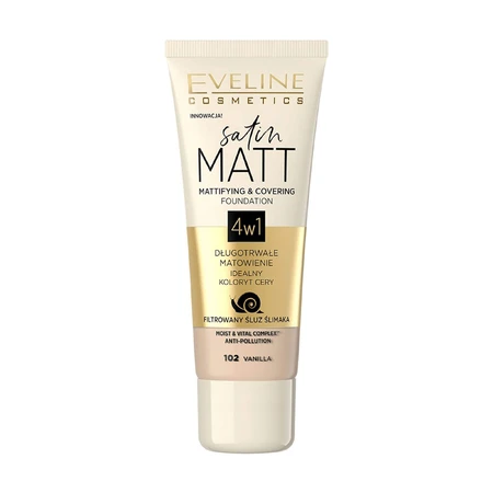 Тональный крем матирующий Satin Matt Mattifying 102, Eveline Cosmetics: цены и характеристики