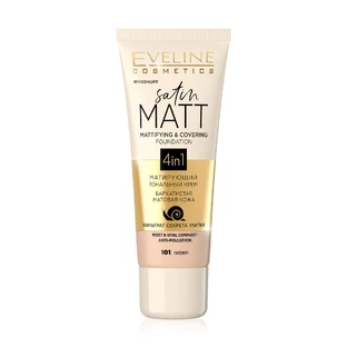 Тональный крем матирующий Satin Matt Mattifying &Covering Foundation 101, Eveline Cosmetics