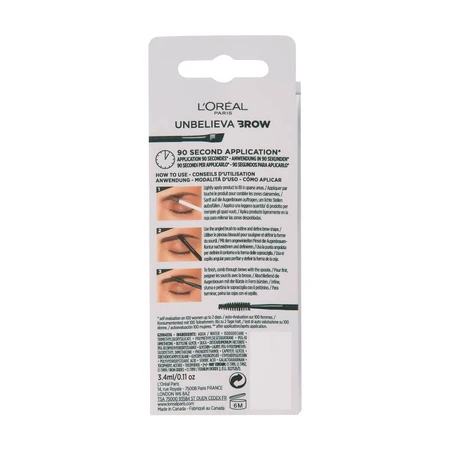 Гель для брів стійкий Unbelieva Brow 104 Chatain, 3.4 мл, L'Oreal Paris: ціни та характеристики