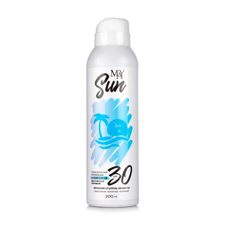 Солнцезащитный освежающий сухой спрей SPF 30, 200 мл, MAY sun: цены и характеристики
