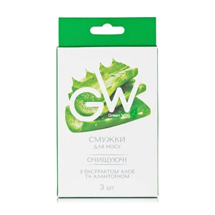 ФітоЛінія Очищуюча смужка для носа Алое, Green Way 3 шт