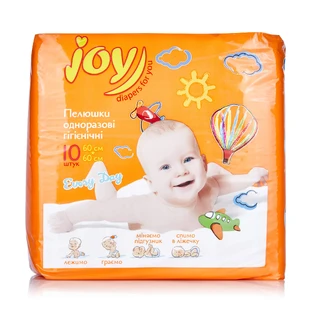 Пелюшки одноразові дитячи Joy Every Day, 60*60, 10шт