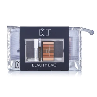 Набор подарочный для макияжа Beauty (косметичка, мини палетка для глаз, карандаш для глаз Черный, гель для бровей), LCF