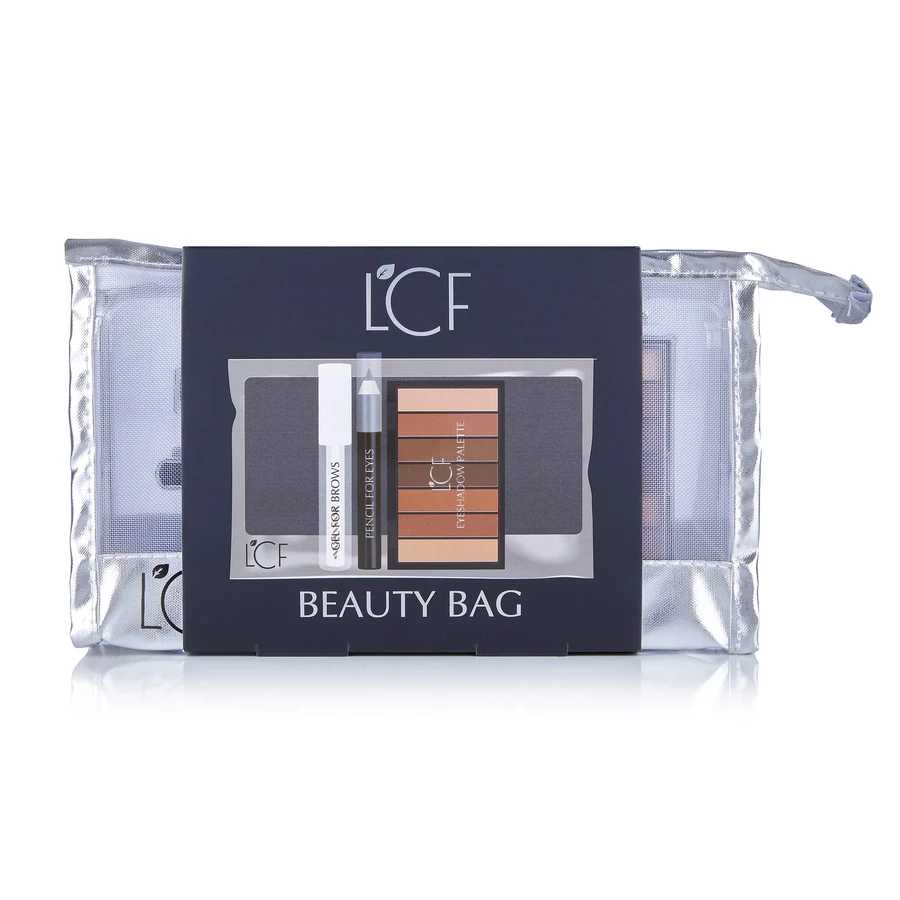 Набор подарочный для макияжа Beauty (косметичка, мини палетка для глаз, карандаш для глаз Черный, гель для бровей), LCF: цены и характеристики