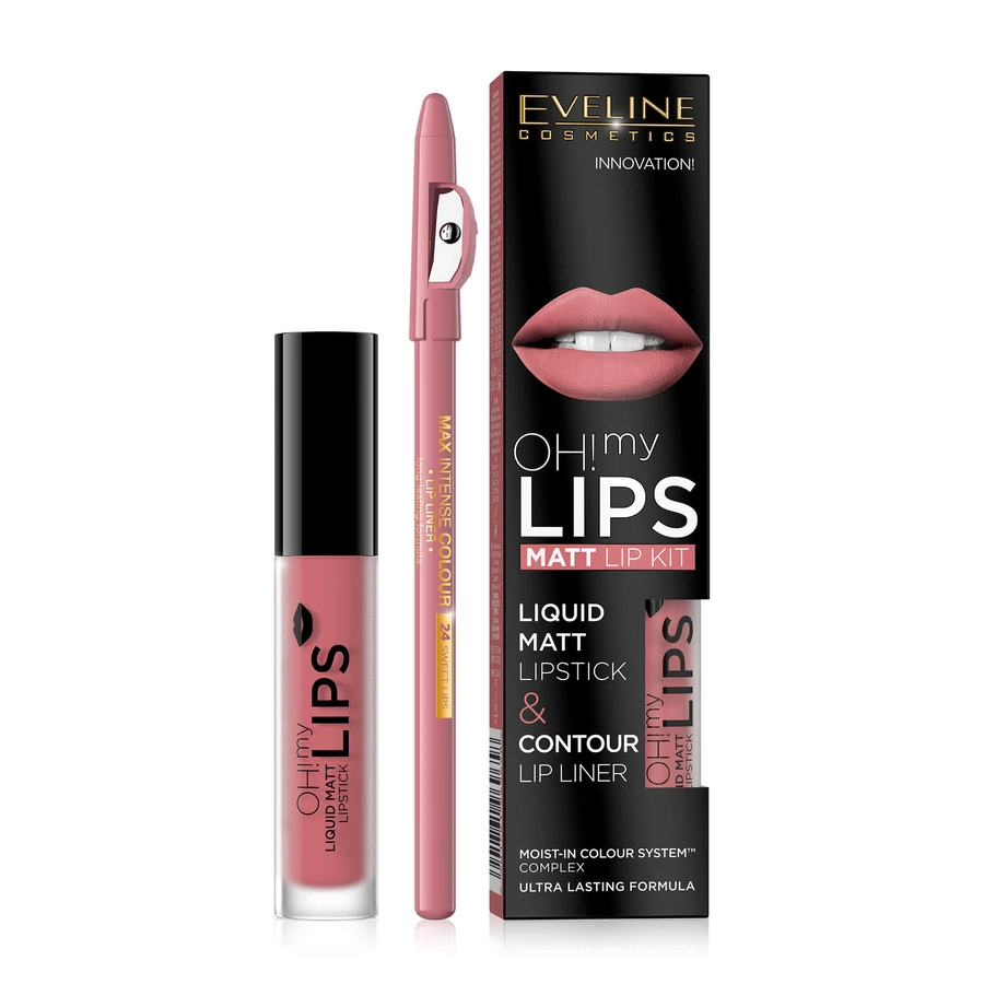 Помада для губ Oh! My Lips матовая жидкая 07 с карандашом, Eveline Cosmetics: цены и характеристики