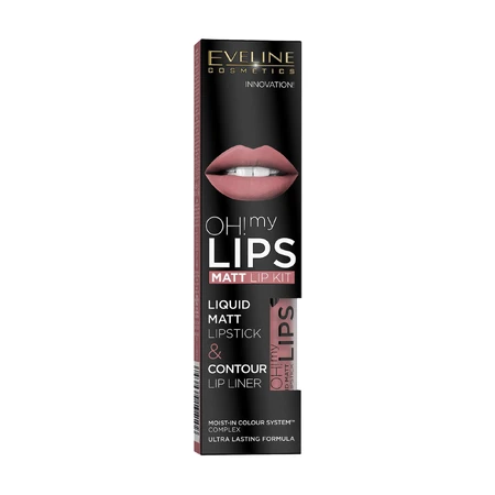 Помада для губ О Май Липс матовая жидкая 04 с карандашом, Eveline Cosmetics: цены и характеристики