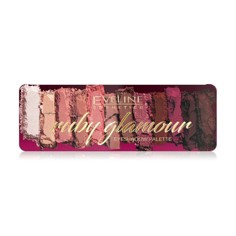 Палитра теней для век Ruby Glamour 12 оттенков, Eveline Cosmetics: цены и характеристики