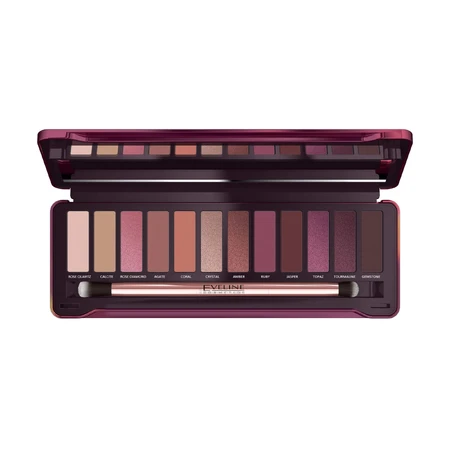 Палитра теней для век Ruby Glamour 12 оттенков, Eveline Cosmetics: цены и характеристики