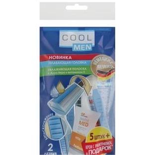Набор для бритья: станки Cool Men, 5 шт. и  крем после бритья Cool Men Panthe Med, 20 мл 