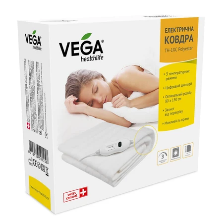 Електроковдра Vega TH1XC (150x80см) поліестер: ціни та характеристики