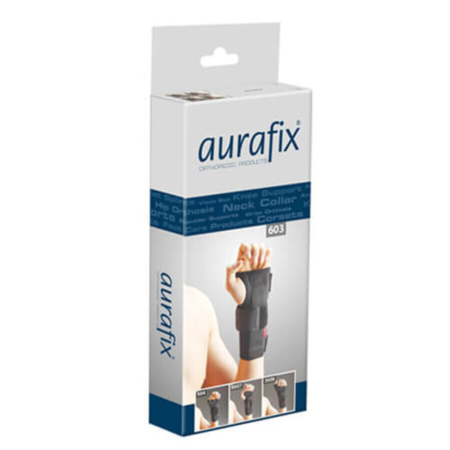 Бандаж на запястье Aurafix 3608 с отведением большого пальца Цвет - черный Модель - для правой руки Размер изделия - универсальный: цены и характеристики