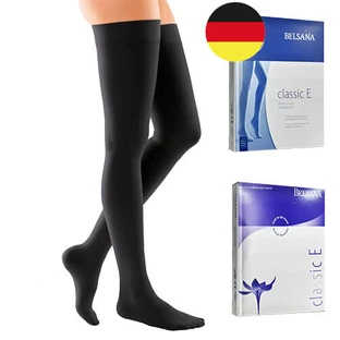 Компрессионные чулки Belsana Classic E 1 класс, закрытый и открытый носок Тип носка - Открытый Длина - Стандартная Цвет - black Размер изделия - 4