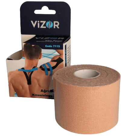Кинезиотейп Vizor (Визор) 7119, 5м*5см, бежевый: цены и характеристики